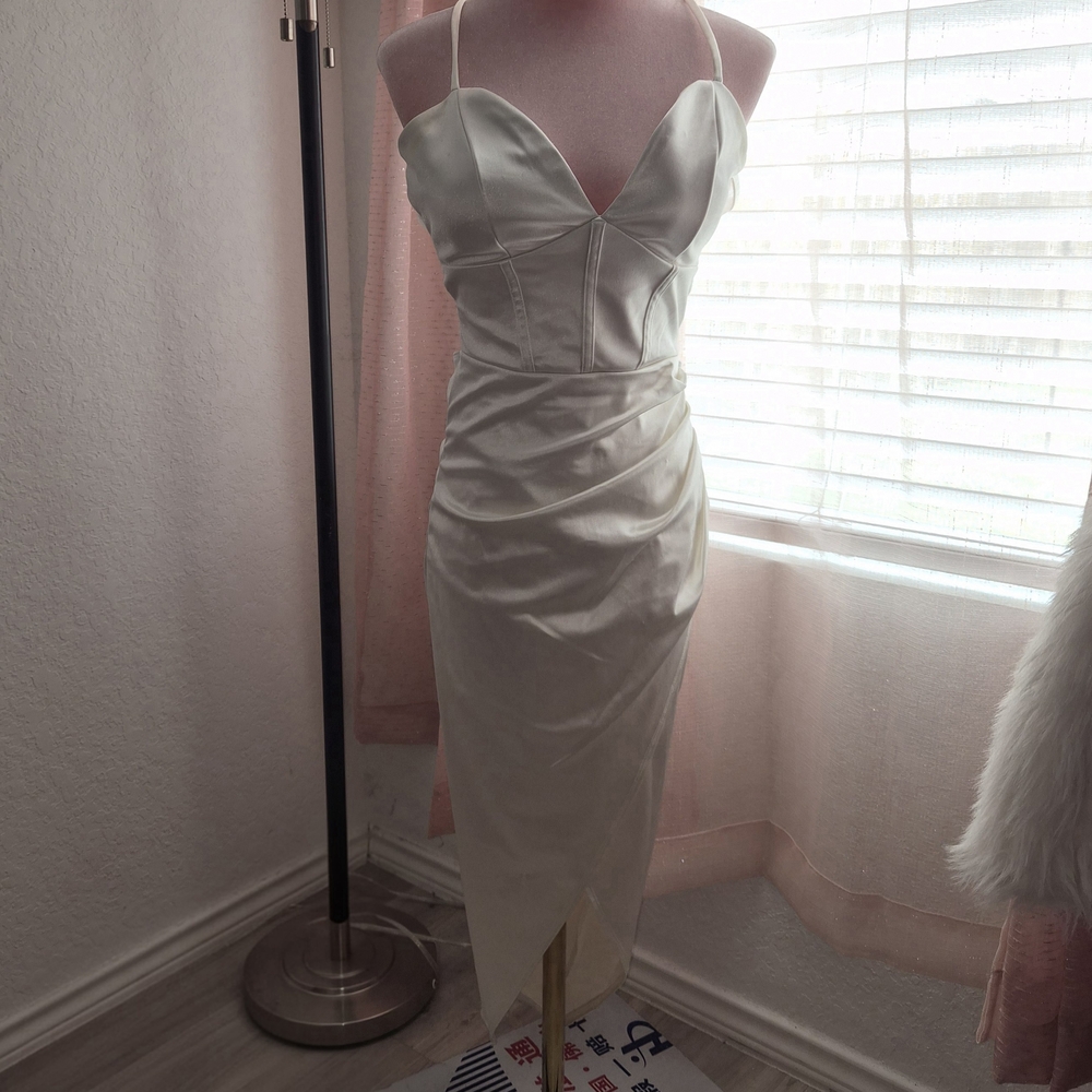 Windsor White Backless Satin Dress